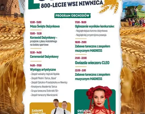 Dożynki Gminne w Niwnicy z okazji 800-lecia – 29 sierpnia