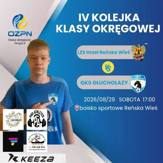 IV kolejka klasy okręgowej: GKS Głuchołazy zagra jutro w Reńskiej Wsi
