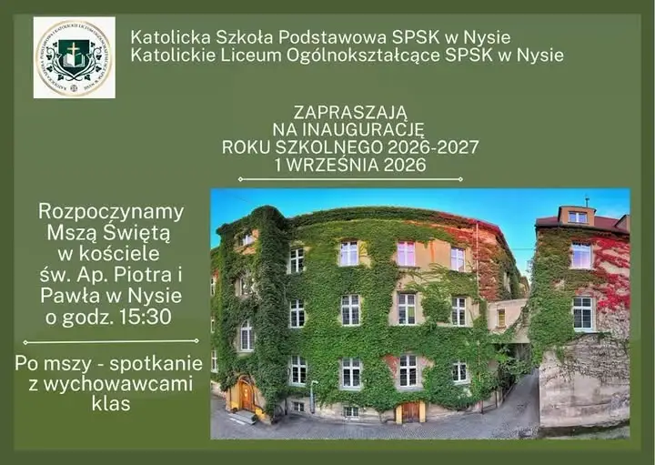 Inauguracja roku szkolnego 2026/2027 w Katolickich szkołach w Nysie