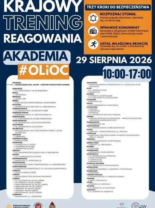 Krajowy Trening Reagowania Akademii OLiOC już 29 sierpnia – sprawdź, jak się przygotować