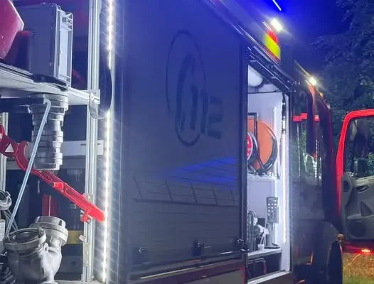 Pożar odpadów w Lambinowicach – interwencja dwóch zastępów OSP