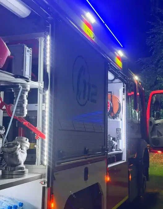 Pożar odpadów w Lambinowicach – interwencja dwóch zastępów OSP