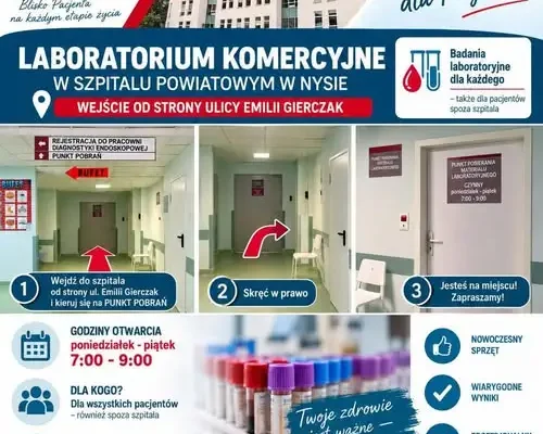 Szpital Powiatowy w Nysie otwiera laboratorium dla pacjentów komercyjnych