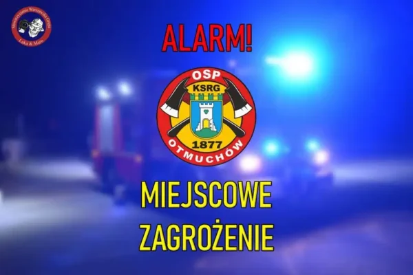 Plama substancji ropopochodnej na ul. Krakowskiej w Otmuchowie – interwencja OSP