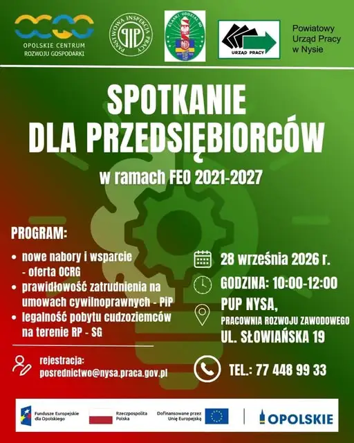 Nysa: bezpłatne spotkanie dla przedsiębiorców o zatrudnianiu i wsparciu z FEO