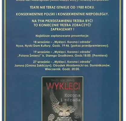 Premiera „Wyklęci. Korona i zdrada” na Polanie Śmierci w Starym Grodkowie