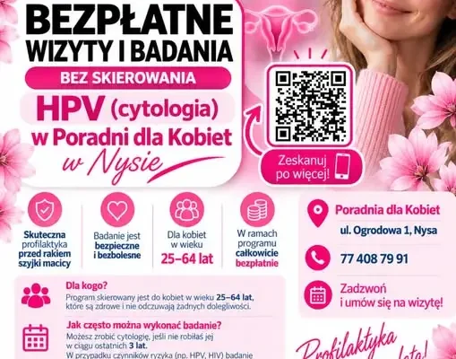 Bezpłatna cytologia i badanie HPV w Poradni dla Kobiet w Nysie
