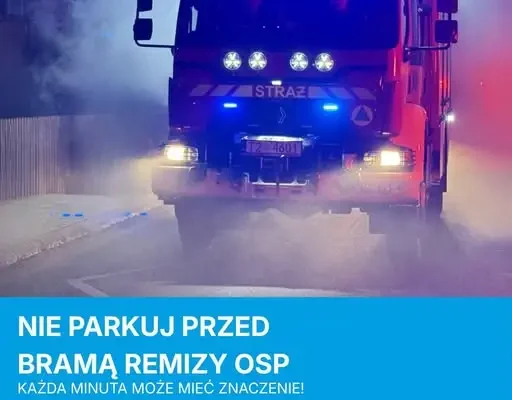 Apel OSP Otmuchów: nie parkuj przed bramą remizy – to może kosztować życie
