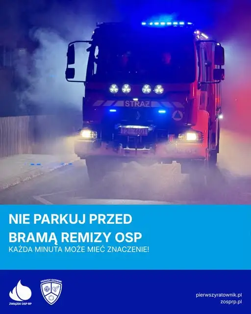 Apel OSP Otmuchów: nie parkuj przed bramą remizy – to może kosztować życie