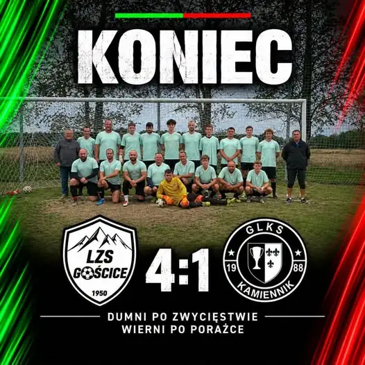 LZS Gościce 4:1 GLKS Kamiennik – relacja z meczu