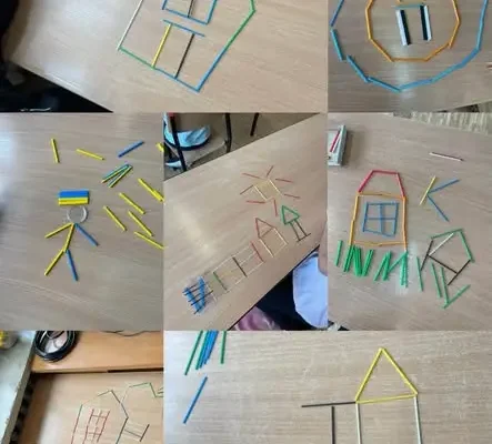 Geometryczne obrazy pierwszaków w świetlicy – Zabawa sztuką!