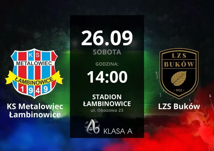Metalowiec Łambinowice gra z LZS Buków w 7. kolejce A klasy