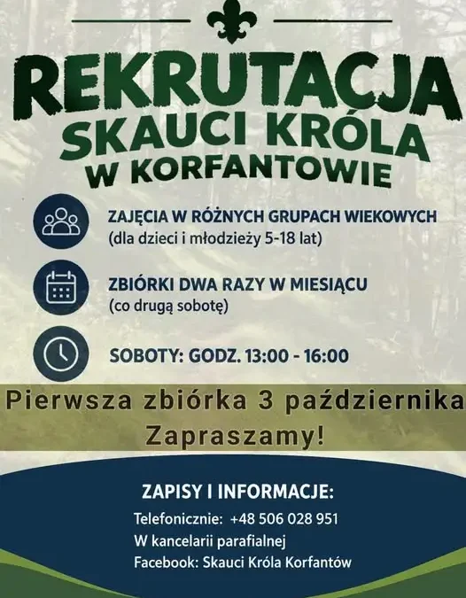 Skauci Króla w Korfantowie zapraszają dzieci na nowy sezon zbiórek