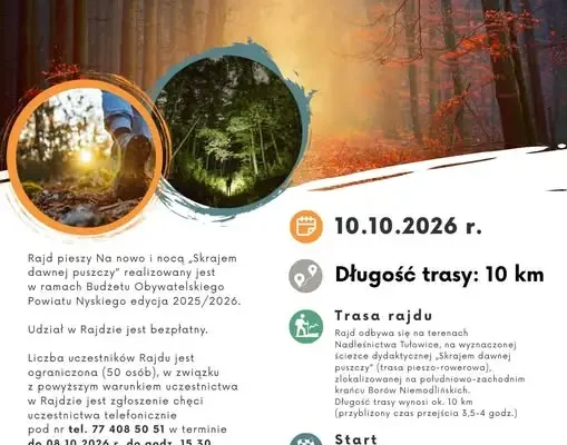 Rajd pieszy „Skrajem dawnej puszczy” w Nysie – zapisy do 8 października