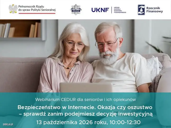 Webinarium dla seniorów o bezpieczeństwie w internecie – 13 października