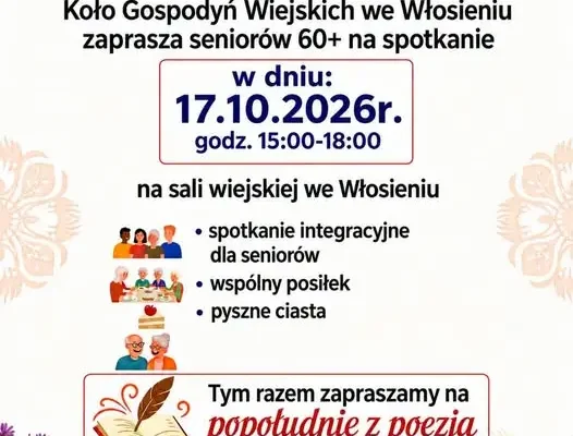 Danie Wspólnych Chwil we Włosieniu – czwarte spotkanie dla seniorów już dziś