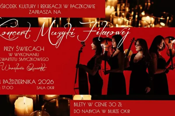 Koncert muzyki filmowej James Bond przy świecach w Paczkowie
