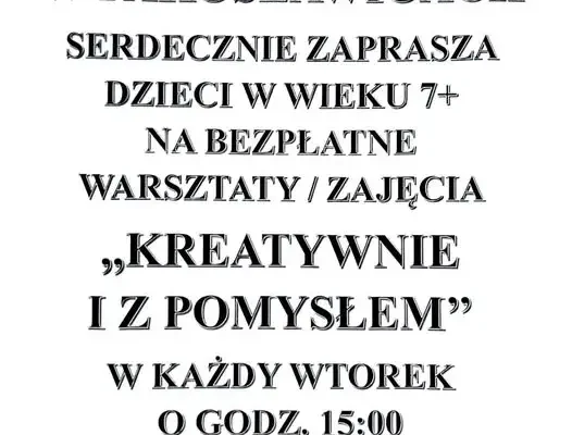 Kreatywne wtorki w bibliotece w Pakosławicach – bezpłatne warsztaty dla dzieci 7+