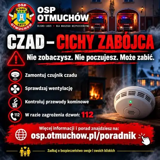 Cichy zabójca w Twoim domu. OSP Otmuchów przypomina o zagrożeniu czadem