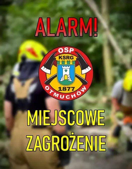 Pochylone drzewo nad chodnikiem w Otmuchowie — interwencja OSP