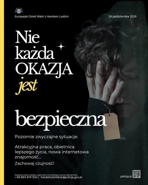 Europejski Dzień Walki z Handlem Ludźmi – policja przypomina o zagrożeniach i pomocy