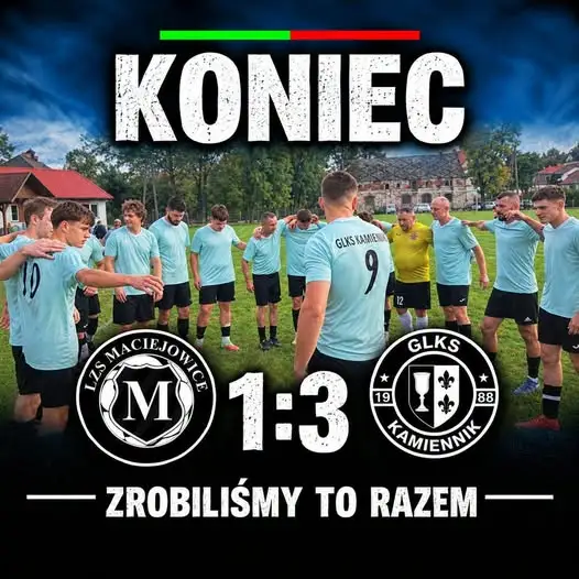 GLKS Kamiennik wygrywa na wyjeździe z LZS Maciejowice 3:1