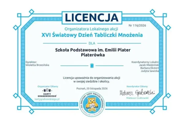 Platerówka: Szkoła Podstawowa im. Emilii Plater zaprasza do Światowego Dnia Tabliczki Mnożenia