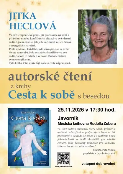 Javorník zaprasza: spotkanie autorskie z Jitką Heclovą już 25 listopada