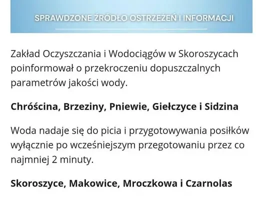 Skoroszyce: wodociągi wiedziały o złej wodzie wcześniej? Mieszkańcy oburzeni opóźnieniem